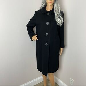 Handmade Wool Blend Pea Coat – Black – Elegant & Timeless